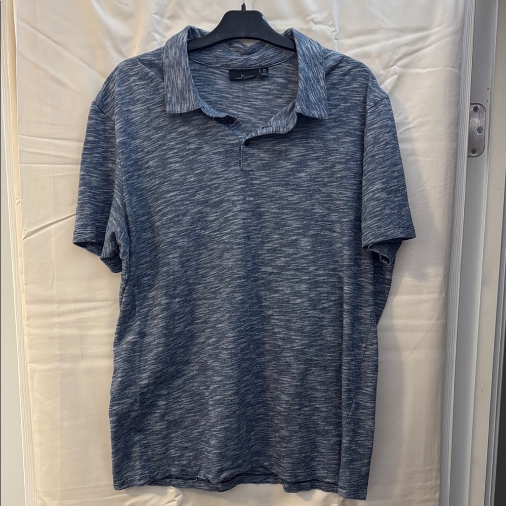 Marc Anthony Heathered Navy Polo Shirt